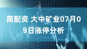 简配资 大中矿业07月09日涨停分析